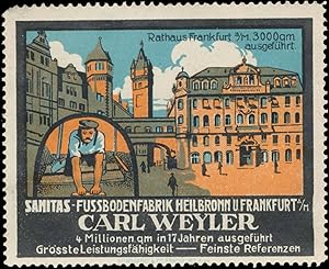 Bild des Verkufers fr Reklamemarke Rathaus Frankfurt/Main 3000qm ausgefhrt zum Verkauf von Veikkos