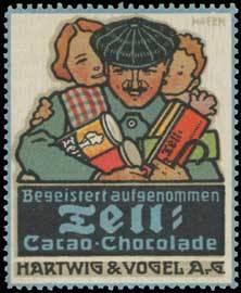 Seller image for Reklamemarke Begeistert aufgenommen Wilhelm Tell Schokolade for sale by Veikkos