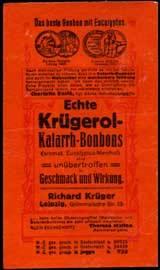 Bild des Verkufers fr Reklamemarke Echte Krgerol-Katarrh-Bonbons zum Verkauf von Veikkos