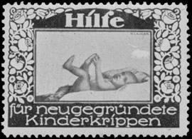 Bild des Verkufers fr Reklamemarke Hilfe fr neugegrndete Kinderkrippen zum Verkauf von Veikkos