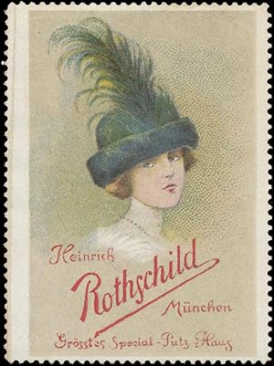 Bild des Verkufers fr Reklamemarke Hutmode Heinrich Rothschild zum Verkauf von Veikkos