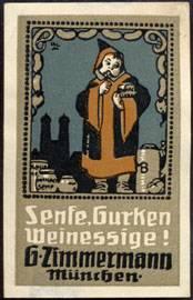 Seller image for Reklamemarke Senfe, Gurken Weinessige ! for sale by Veikkos
