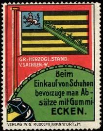 Bild des Verkufers fr Reklamemarke Gr. Herzogl. Standarte von Sachsen-W. zum Verkauf von Veikkos