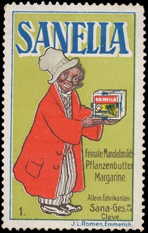 Seller image for Reklamemarke Sanella Pflanzenbutter Margarine for sale by Veikkos