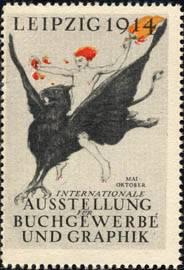 Seller image for Reklamemarke Internationale Ausstellung fr Buchgewerbe und Grafik for sale by Veikkos