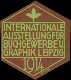 Seller image for Reklamemarke Internationale Ausstellung fr Buchgewerbe und Graphik for sale by Veikkos