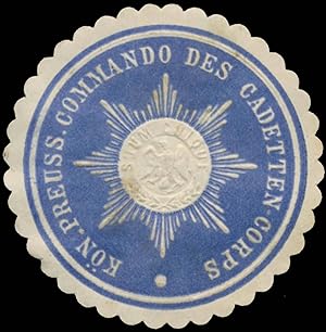 Bild des Verkufers fr Siegelmarke K.Pr. Commando des Cadetten-Corps zum Verkauf von Veikkos
