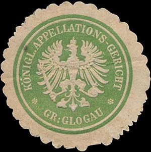 Bild des Verkufers fr Siegelmarke K. Appellationsgericht Gr. Glogau zum Verkauf von Veikkos