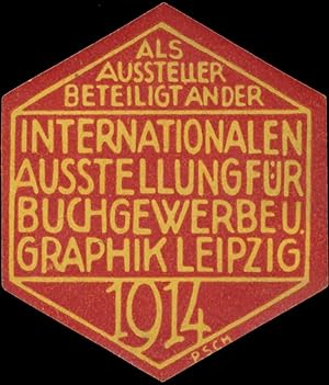 Seller image for Reklamemarke Internationale Ausstellung fr Buchgewerbe und Graphik for sale by Veikkos