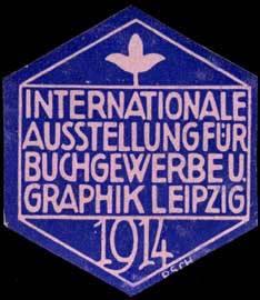 Imagen del vendedor de Reklamemarke Internationale Ausstellung fr Buchgewerbe und Grafik a la venta por Veikkos