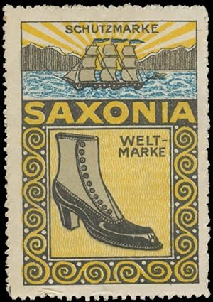 Bild des Verkufers fr Reklamemarke Saxonia Stiefel zum Verkauf von Veikkos