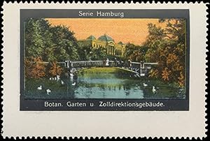 Bild des Verkufers fr Reklamemarke Botanischer Garten und Zolldirektionsgebude zum Verkauf von Veikkos