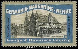 Bild des Verkufers fr Reklamemarke Rathaus in Rothenburg ob der Tauber zum Verkauf von Veikkos