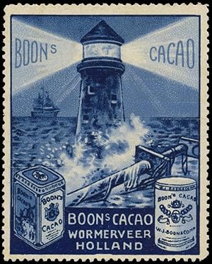 Bild des Verkufers fr Reklamemarke Leuchtturm - Boons Kakao zum Verkauf von Veikkos