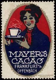 Bild des Verkufers fr Reklamemarke Mayers Cacao zum Verkauf von Veikkos
