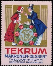 Bild des Verkufers fr Reklamemarke Tekrum Makronen-Dessert zum Verkauf von Veikkos