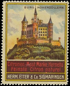 Bild des Verkufers fr Reklamemarke Burg Hohenzollern zum Verkauf von Veikkos