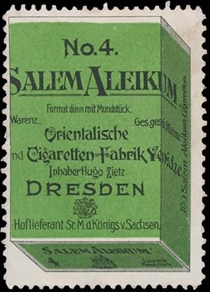 Seller image for Reklamemarke Salem Aleikum Nr. 4 for sale by Veikkos