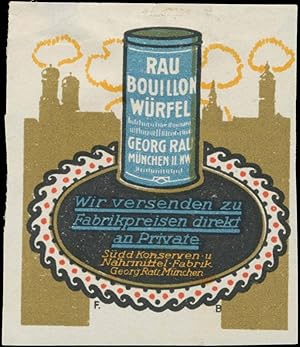 Seller image for Reklamemarke Rau Bouillon Wrfel for sale by Veikkos