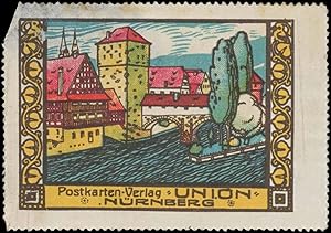 Bild des Verkufers fr Reklamemarke Postkarten-Verlag Union zum Verkauf von Veikkos