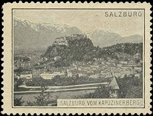 Bild des Verkufers fr Reklamemarke Salzburg vom Kapuzinerberg zum Verkauf von Veikkos