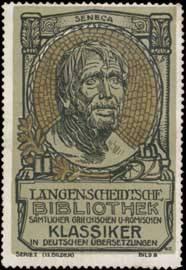 Bild des Verkufers fr Reklamemarke Lucius Annaeus Seneca zum Verkauf von Veikkos