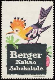 Bild des Verkufers fr Reklamemarke Vogel - Berger Kakao & Schokolade zum Verkauf von Veikkos