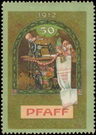 Seller image for Reklamemarke 50 Jahre Pfaff Nhmaschine for sale by Veikkos