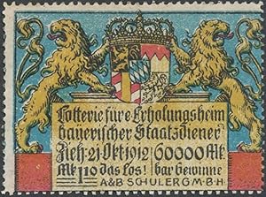 Seller image for Reklamemarke Lotterie fr ein Erholungsheim bayer. Staatsdiener for sale by Veikkos