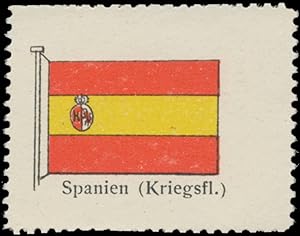 Bild des Verkufers fr Reklamemarke Flagge Spanien (Kriegsflagge) zum Verkauf von Veikkos