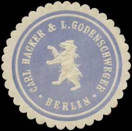 Seller image for Reklamemarke Carl Hacker & L. Godenschweger for sale by Veikkos