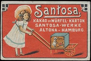 Bild des Verkufers fr Reklamemarke Santosa Kakao in Wrfel-Karton zum Verkauf von Veikkos