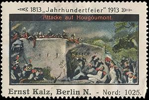 Bild des Verkufers fr Reklamemarke Attacke auf Hougoumont zum Verkauf von Veikkos