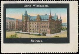 Bild des Verkufers fr Reklamemarke Rathaus von Wiebaden zum Verkauf von Veikkos