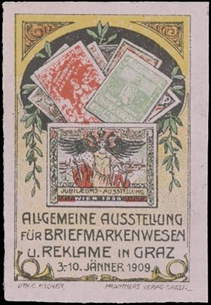 Bild des Verkufers fr Reklamemarke Allgemeine Ausstellung fr Briefmarkenwesen und Reklame zum Verkauf von Veikkos