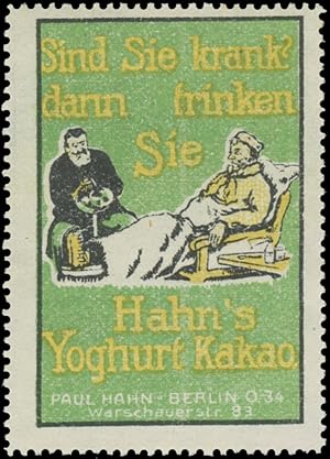 Seller image for Reklamemarke Hahns Yoghurt Milch-Kakao for sale by Veikkos