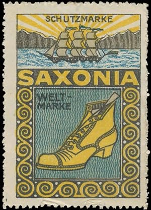 Bild des Verkufers fr Reklamemarke Saxonia Schuhe zum Verkauf von Veikkos
