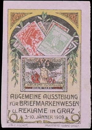 Bild des Verkufers fr Reklamemarke Allgemeine Ausstellung fr Briefmarkenwesen und Reklame zum Verkauf von Veikkos