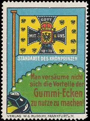 Bild des Verkufers fr Reklamemarke Standarte des Kronprinzen zum Verkauf von Veikkos