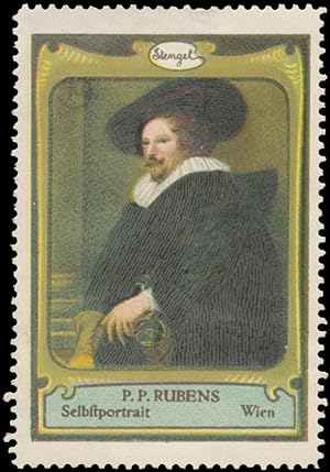 Bild des Verkufers fr Reklamemarke Peter Paul Rubens Selbstportrait zum Verkauf von Veikkos