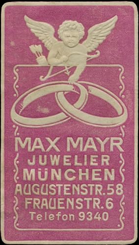 Bild des Verkufers fr Reklamemarke Juwelier Max Mayr zum Verkauf von Veikkos