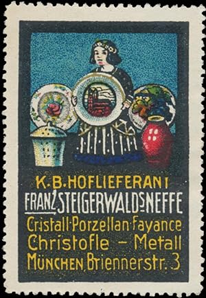 Seller image for Reklamemarke Cristall - Porzellan - Fayance Christofle - Metall for sale by Veikkos