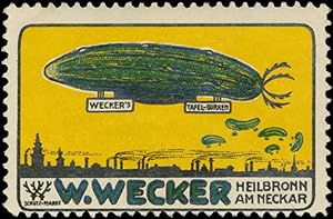 Reklamemarke Weckers Tafel-Gurken Zeppelin