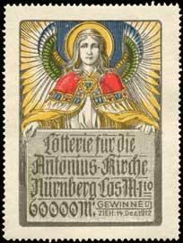 Bild des Verkufers fr Reklamemarke Lotterie fr die Antonius Kirche zum Verkauf von Veikkos