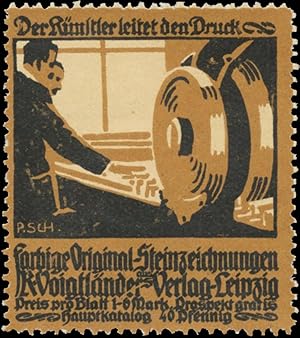 Seller image for Reklamemarke Der Knstler leitet den Druck for sale by Veikkos