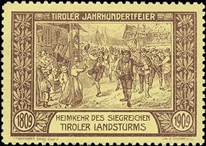 Seller image for Reklamemarke Heimkehr des siegreichen Tiroler Landsturms for sale by Veikkos