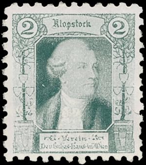 Bild des Verkufers fr Reklamemarke Friedrich Gottlieb Klopstock zum Verkauf von Veikkos