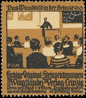 Bild des Verkufers fr Reklamemarke Das Wandbild in der Schule zum Verkauf von Veikkos