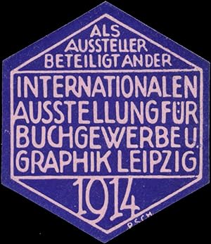 Image du vendeur pour Reklamemarke Internationale Ausstellung fr Buchgewerbe und Graphik mis en vente par Veikkos