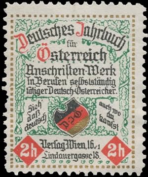 Bild des Verkufers fr Reklamemarke Deutsches Jahrbuch fr sterreich zum Verkauf von Veikkos
